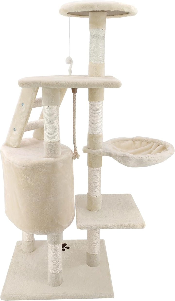 Beltom® KRATZBAUM KATZENKRATZBAUM KLETTERBAUM KATZENBAUM SPIELBAUM Park Spiele H. 120 cm - Beige, Be