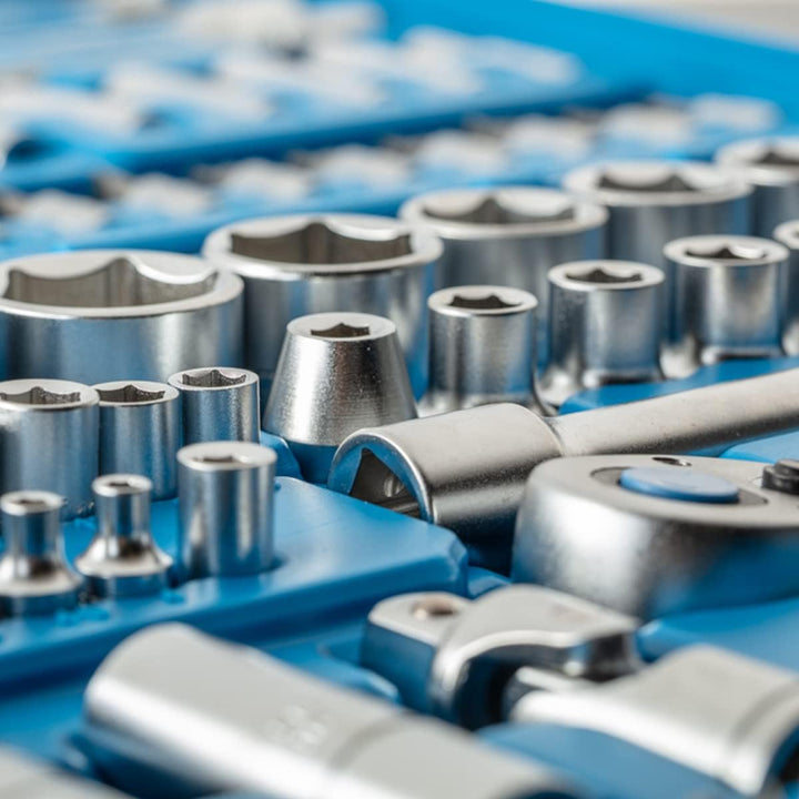 Högert Technik - Werkzeugset I Steckschlüssel, Bits und Zubehör I 1/4” und 1/2” I Hochqualitativem L