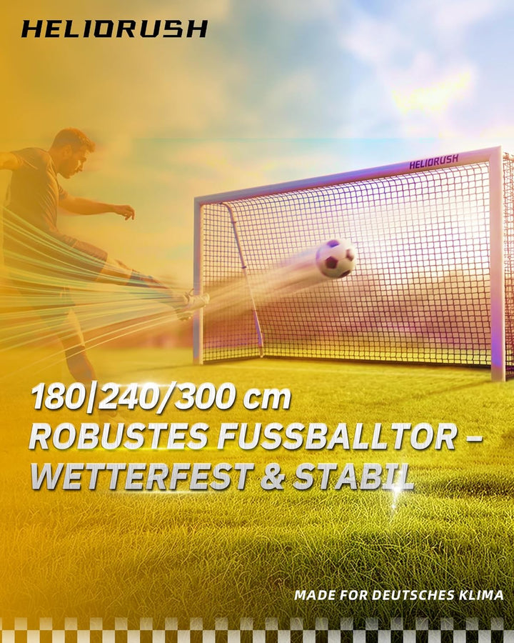 Fussballtor für Garten Kinder & Jugendliche: Wetterfest & Rostfrei – Stahlrahmen, 1000D Netz, 180/24