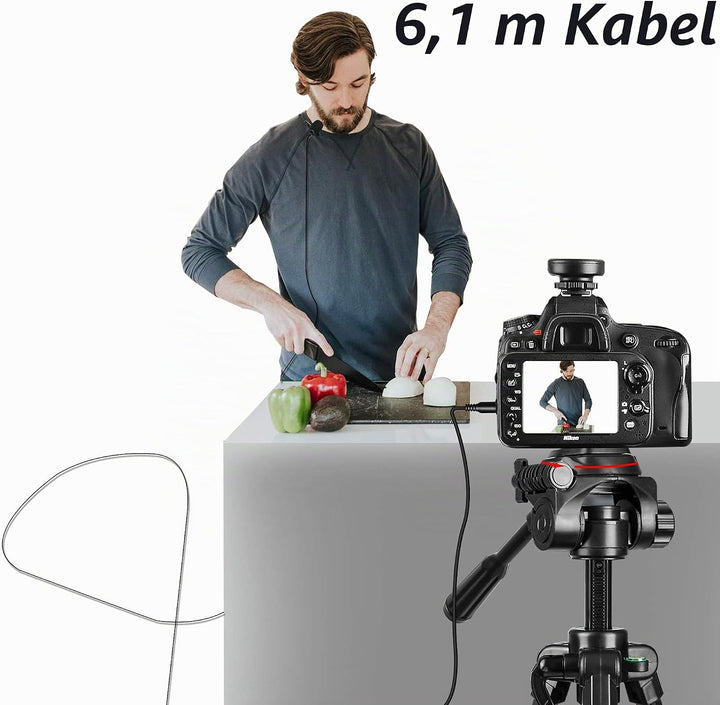 Nicama LVM1 Lavalier Mikrofon mit 1 Windschutzscheibe, Kondensator Freisprech Ansteck Revers Mikrofo