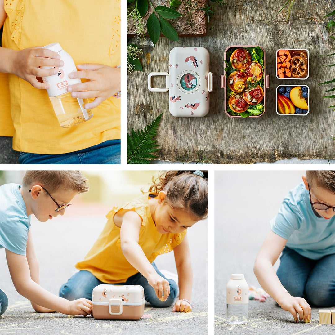 monbento - Geschenkbox Kinder Mittagessen - Mit Brotdose MB Tresor Fox, Trinkflasche MB Positive S -