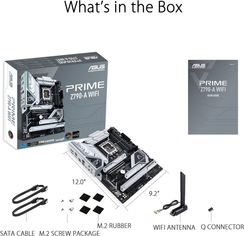 ASUS Prime Z790-A WIFI Gaming Mainboard Sockel Intel LGA1700 (ATX, PCIe 5.0, DDR5 Speicher, 4x M.2,