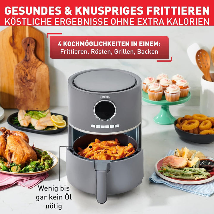 Tefal EY111B Airfry Ultra Digital Heissluftfritteuse | 4 Kochmöglichkeiten (Frittieren, Rösten, Gril