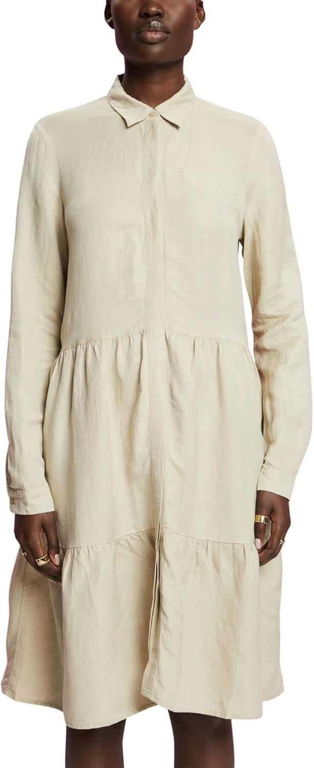 ESPRIT Damen 033ee1e303 Kleid 32 335/Dusty Green, 32 335/Dusty Green