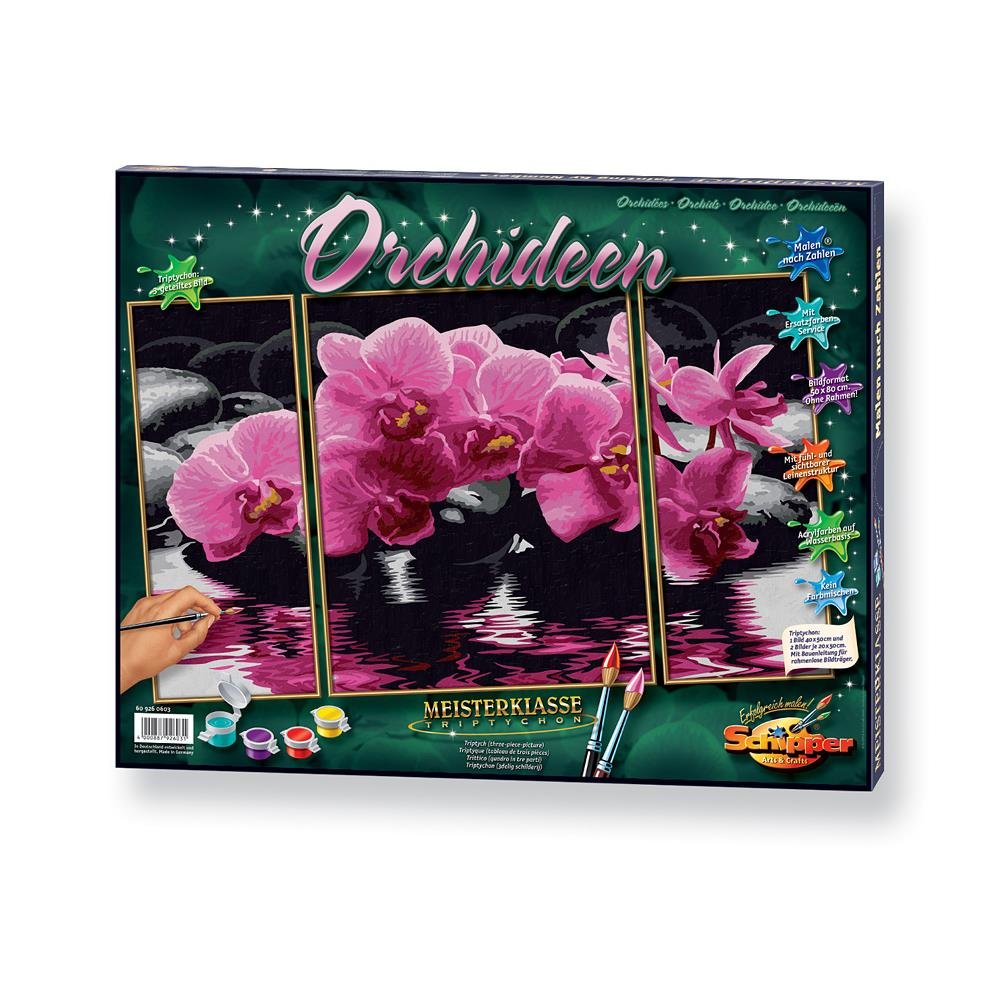 Schipper 609260603 Malen nach Zahlen, Orchideen - Bilder malen für Erwachsene, inklusive Pinsel und