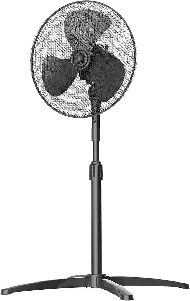 Midea Standventilator 40 cm FS40-25MSE(BL) Kupfermotor Leistungsstark, 3 Geschwindigkeiten, 90° Oszi