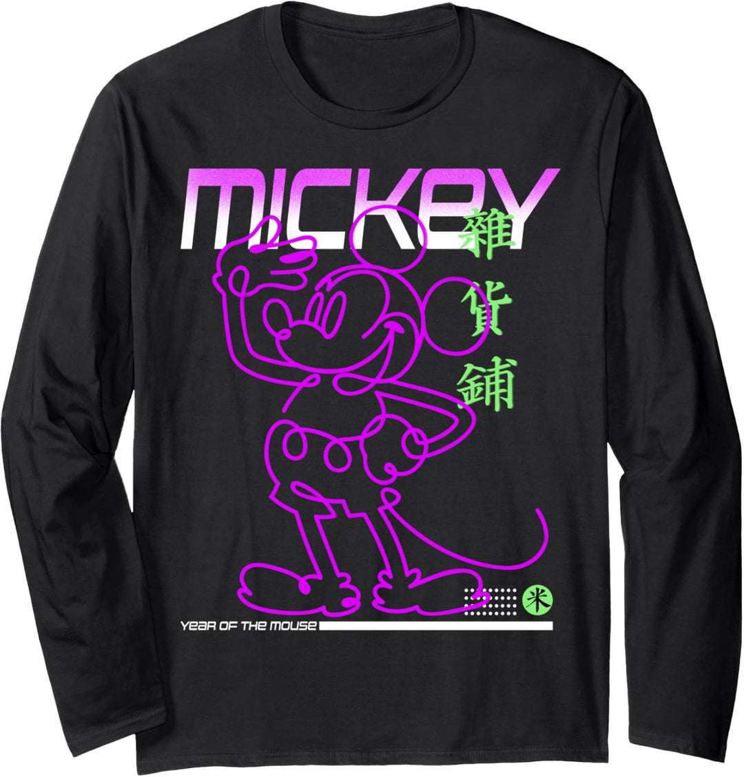 Disney Mickey And Friends Mickey Year Of The Mouse Neon Langarmshirt