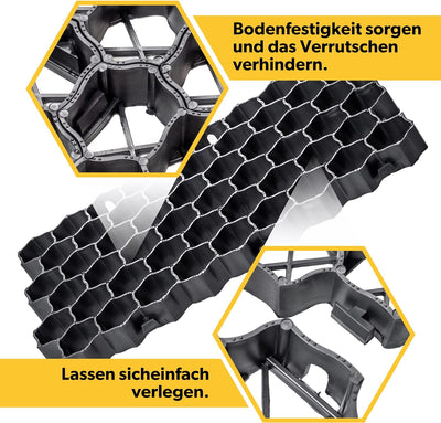 KADAX Paddockplatten aus Kunststoff, 60x40cm, 1 m², 2 Farben, Belastbarkeit bis zu 1000 t, Rasengitt
