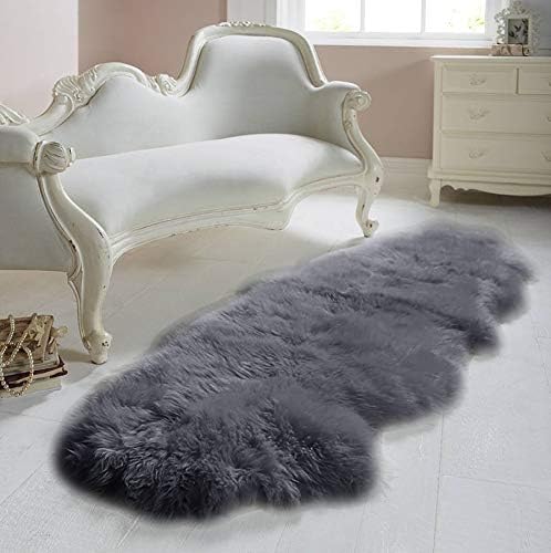 WOLTU Öko Lammfell Schaffell Teppich, Echtes Naturfell Weich Flauschig, Bettvorleger Sofa Matte Long