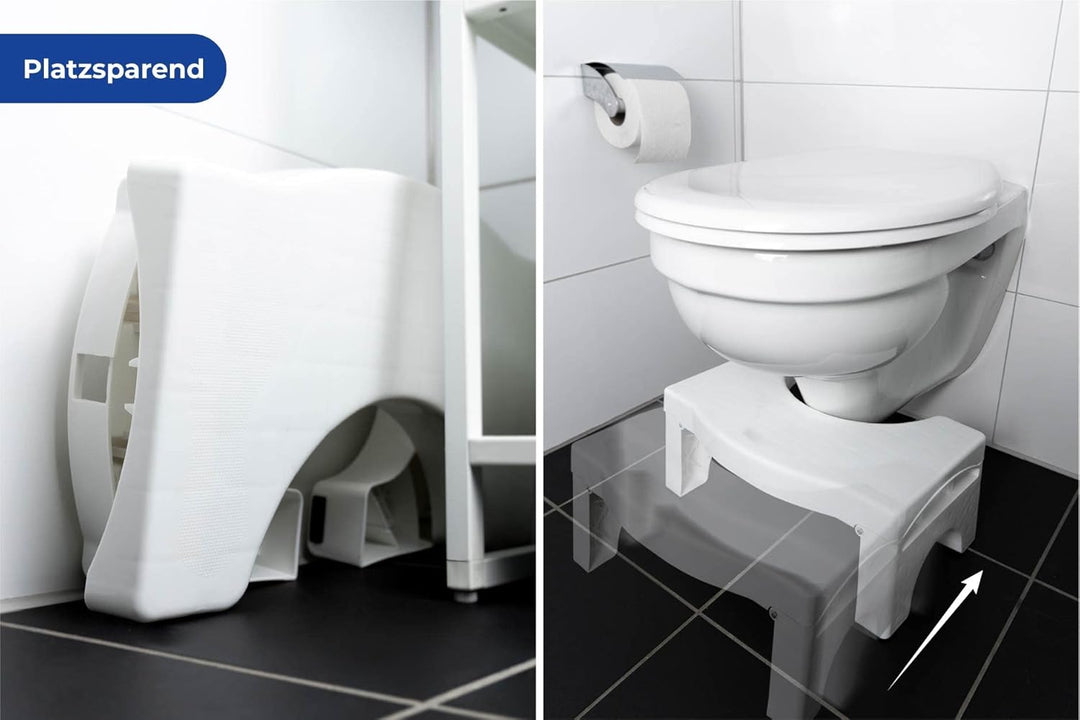 Maximex Faltbarer Toiletten-Fusshocker, rutschsicheres WC Trittschemel mit Belastbarkeit bis 100 kg,