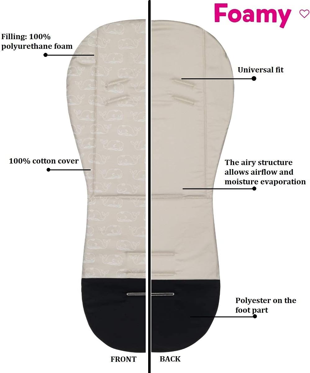 Petite&Mars Foamy memory foam liner * Sitzeinlage * Universal Sitzauflage für Kinderwagen, Buggy * A