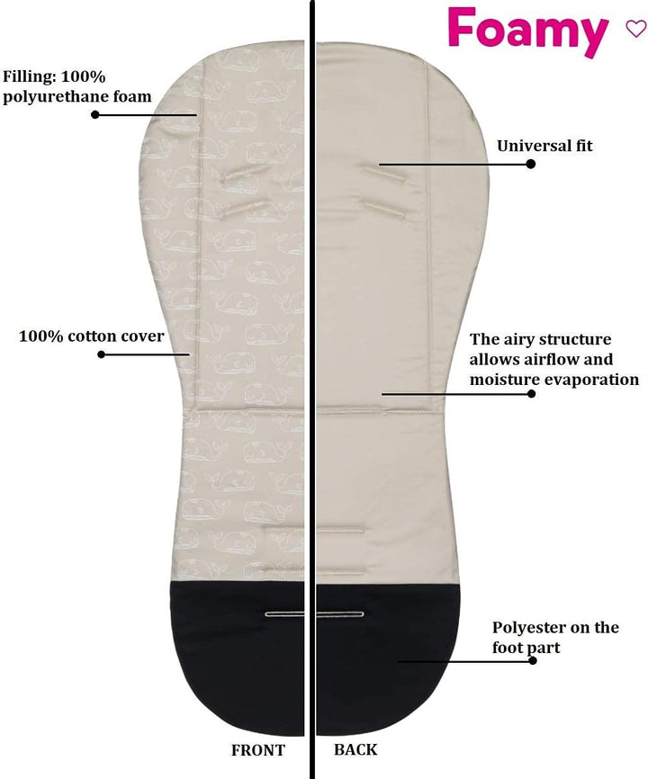 Petite&Mars Foamy memory foam liner * Sitzeinlage * Universal Sitzauflage für Kinderwagen, Buggy * A