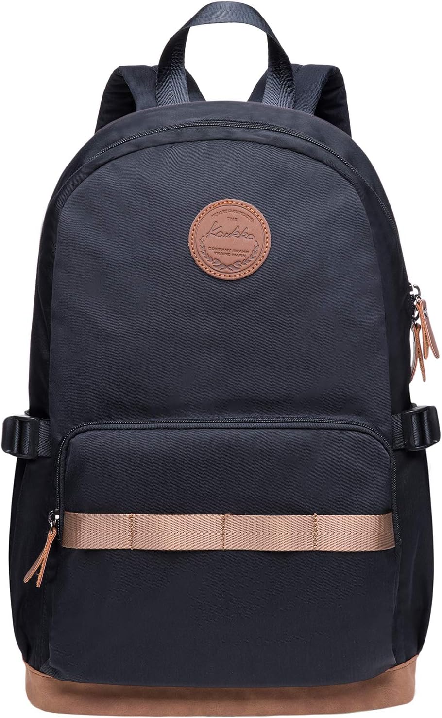 KAUKKO Schöner und durchdachter Rucksack mit Laptopfach für 15 Zoll Schule Uni 22L 5-2, Schwarz, 5-2