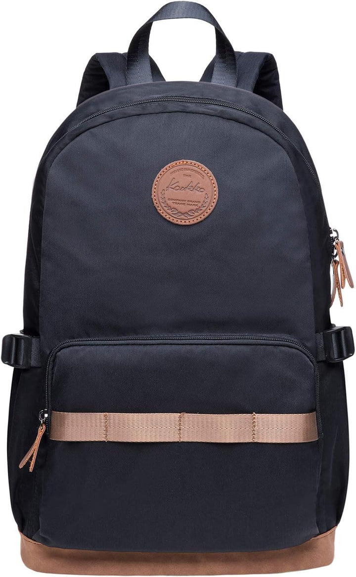 KAUKKO Schöner und durchdachter Rucksack mit Laptopfach für 15 Zoll Schule Uni 22L 5-2, Schwarz, 5-2