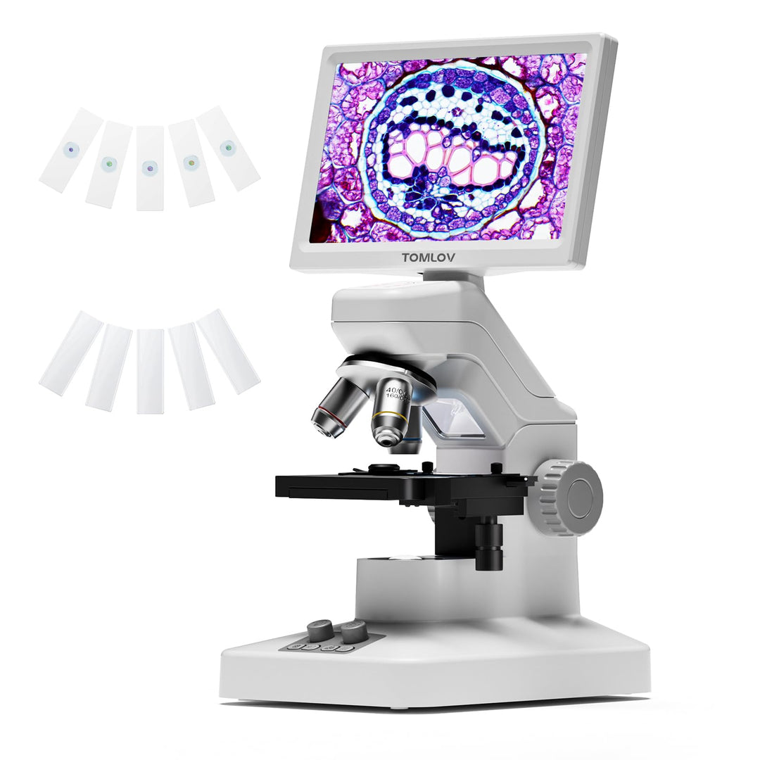 TOMLOV DM301 Max Biologisches Mikroskop für Erwachsene Kinder: 7" HDMI Digital Mikroskop mit Integri