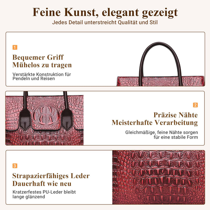 DIRRONA Elegant Damen Umhängetasche Retro Handtasche Casual Reise Schultertasche Gross Kapazität Umh
