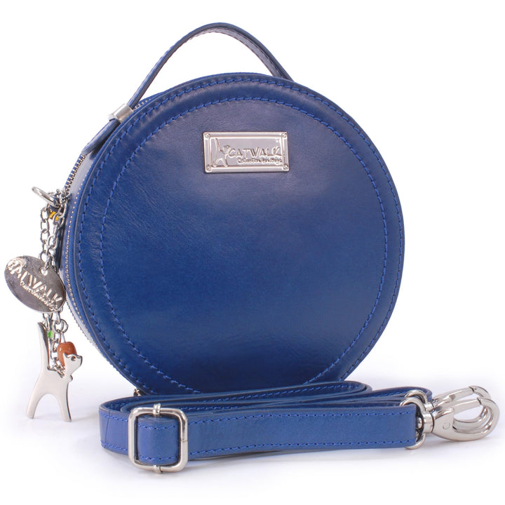 Catwalk Collection Handbags - Saffiano ECHTLEDER - Runde Handtaschen/Umhängetaschen Für Frauen TIFFA