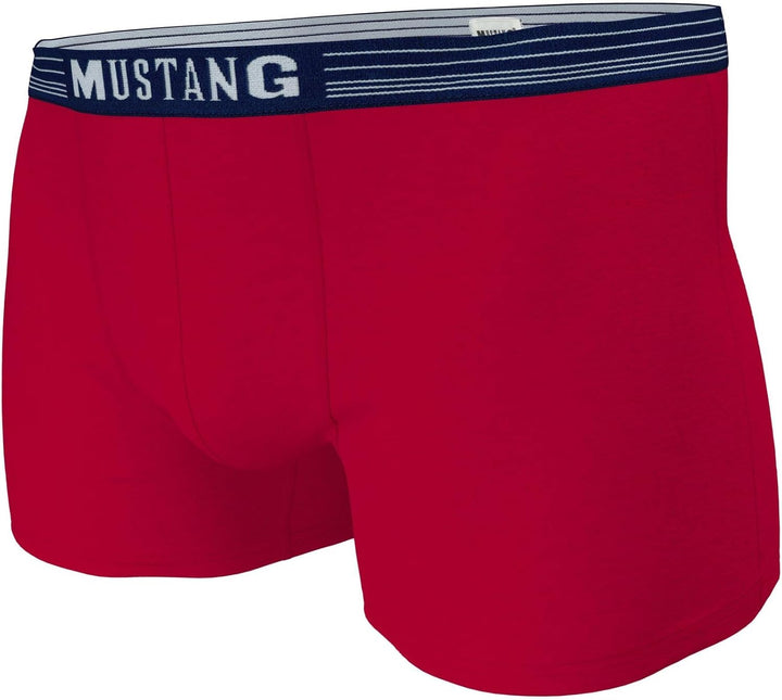 MUSTANG Men's Retro Shorts 3 Pack, Boxer Shorts, Pants, True Denim, S-XL S-XXL Red/Smokey Blue/Light