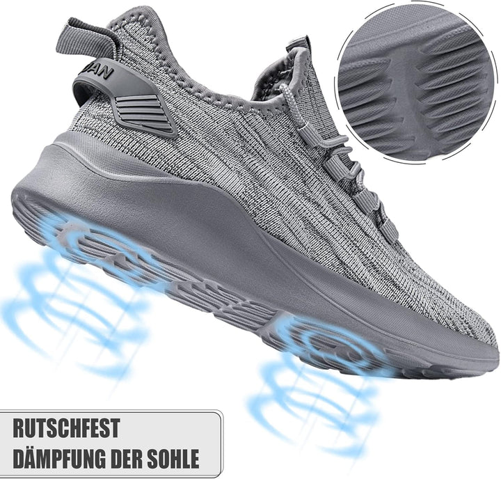 Herren Sportschuhe Laufschuhe Turnschuhe Schuhe Strassenlaufschuhe Tennisschuhe Sneaker 41 EU Grau,