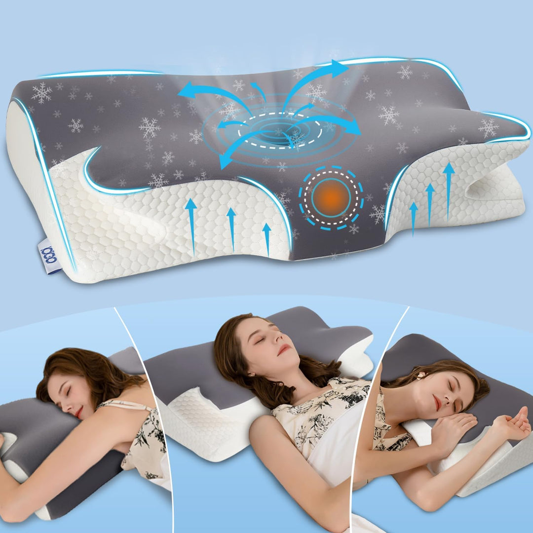 Nackenkissen Kopfkissen Nackenschmerzen, Ergonomisches Memory Foam Nackenstützkissen, Orthopädische
