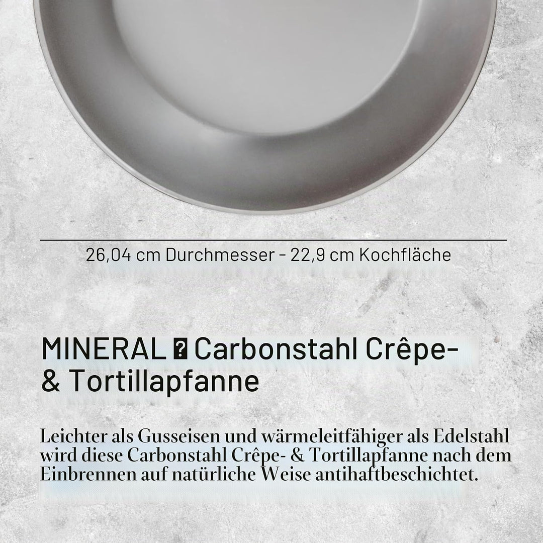 De Buyer - Crêpe-Pfanne MINERAL B aus Eisenstahl - 26 cm Durchmesser - 5615.26 26cm Durchmesser, 26c