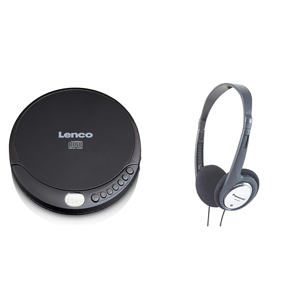 Lenco CD-010 - Tragbarer CD-Player Walkman - Diskman - CD Walkman - Mit Kopfhörern und Micro USB Lad