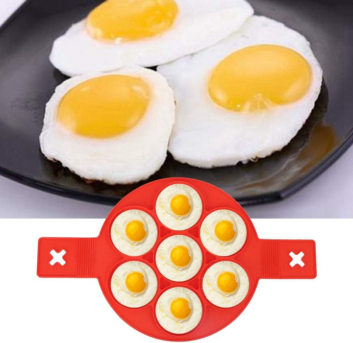 2 Stück Eier Pfannkuchen Ring Antihaft Pfannkuchen Maschine Form Silikon Friteuse 7-Loch Runde Diy E