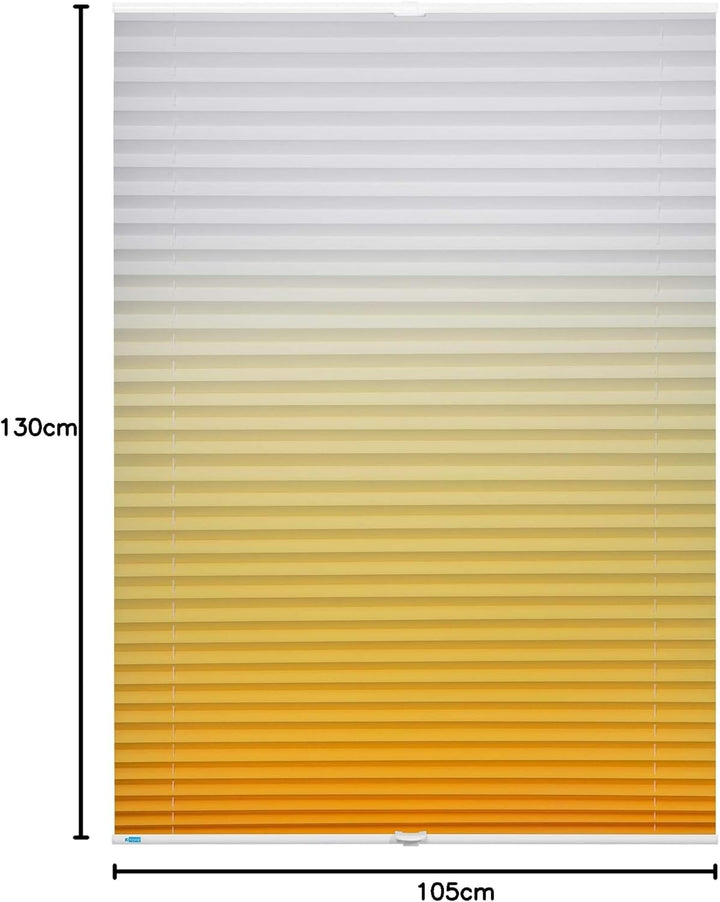 K-home Klemmfix-Plissee Farbverlauf Gelb 105cm x 130cm (B x L) 105 x 130 cm Gelb, 105 x 130 cm Gelb