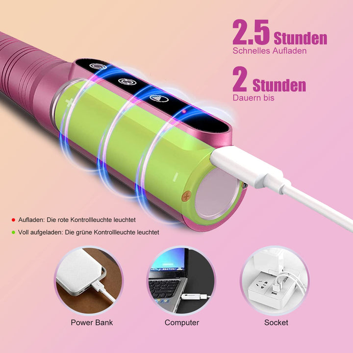 Elektrische Nagelfräser, Elektrische nagelfeile Maniküreset, 30000u/Min 11 in 1 USB Nagelknipser Set