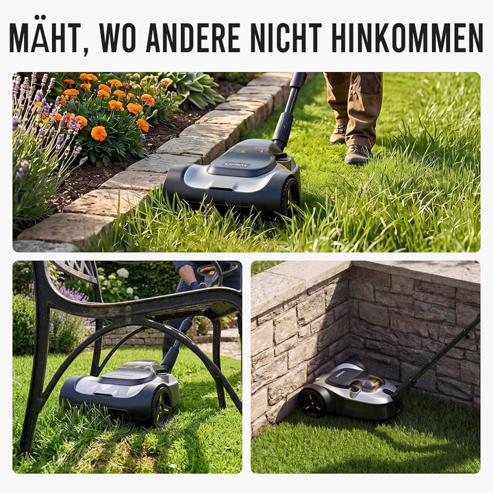 LIGIANT Akku-Rasenmäher 22 cm, kompakter Handrasenmäher mit bürstenlosem Motor, 3-facher Schnitthöhe