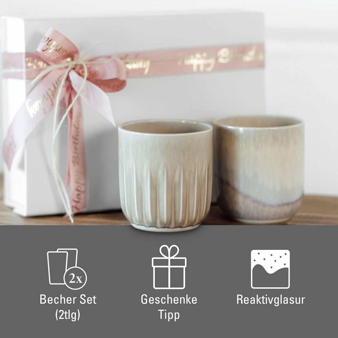 like. by Villeroy & Boch - Perlemor Sand, Becher Set 2tlg, Pottery Look