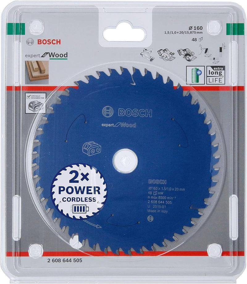 Bosch Accessories 1x Kreissägeblatt Expert for Wood (Holz, Sägeblatt Ø 160 x 20 x 1,5 mm, 48 Zähne,