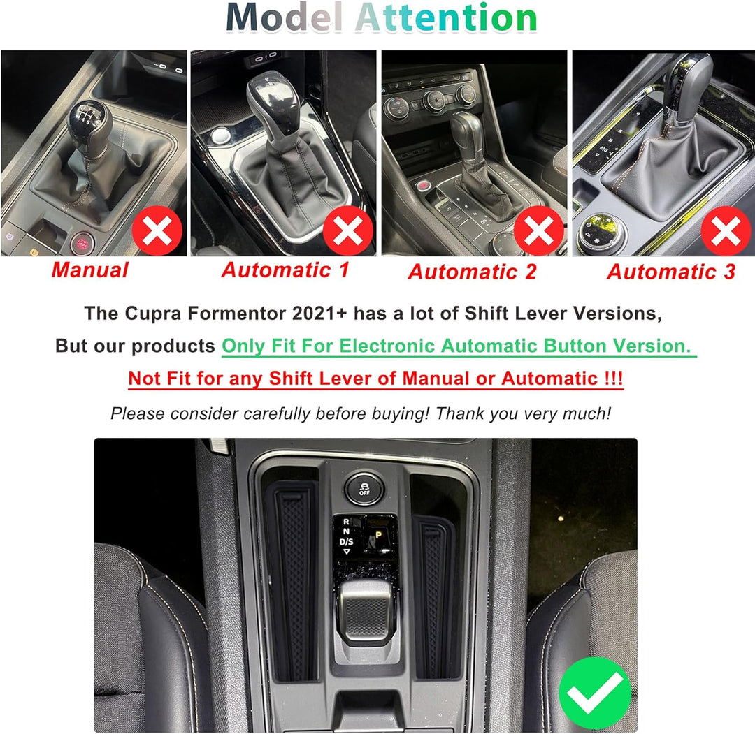 GAFAT Kompatibel mit Cupra Formentor 2022 2023 (Elektronische Automatik) Antirutschmatten, Formentor