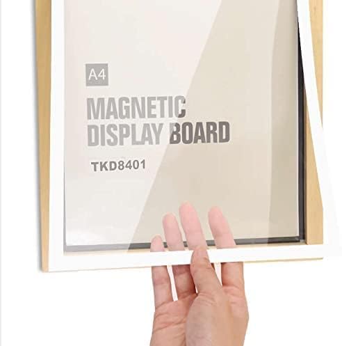 TUKA [6er] A4 Wechselrahmen Holz Natur mit Magnetverschluss, Acryl Info-Rahmen Plakatrahmen Posterra