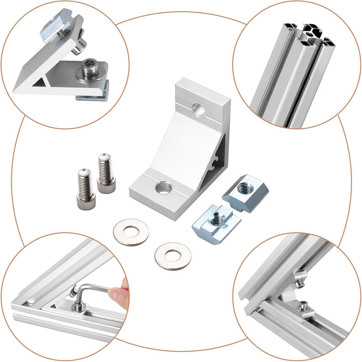 Eckwinkel Befestigungsmaterial Innenwinkel 45Grad 4040 Winkelverbinder Kamtop 10× Alu-Eckwinkel Prof