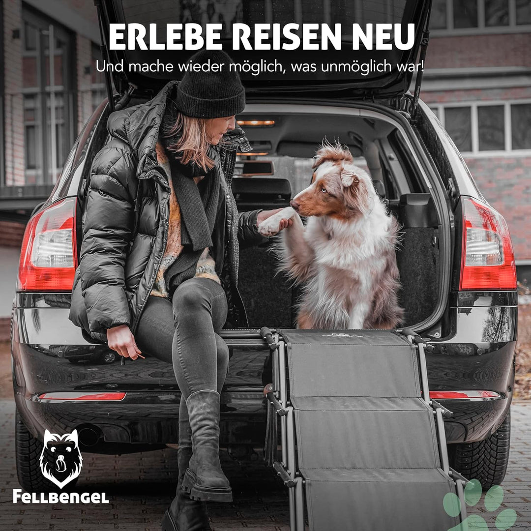 Hundetreppe Auto [mit einzigartiger Sicherheitsstufe] Hunderampe Auto klappbar - Einstiegshilfe Hund