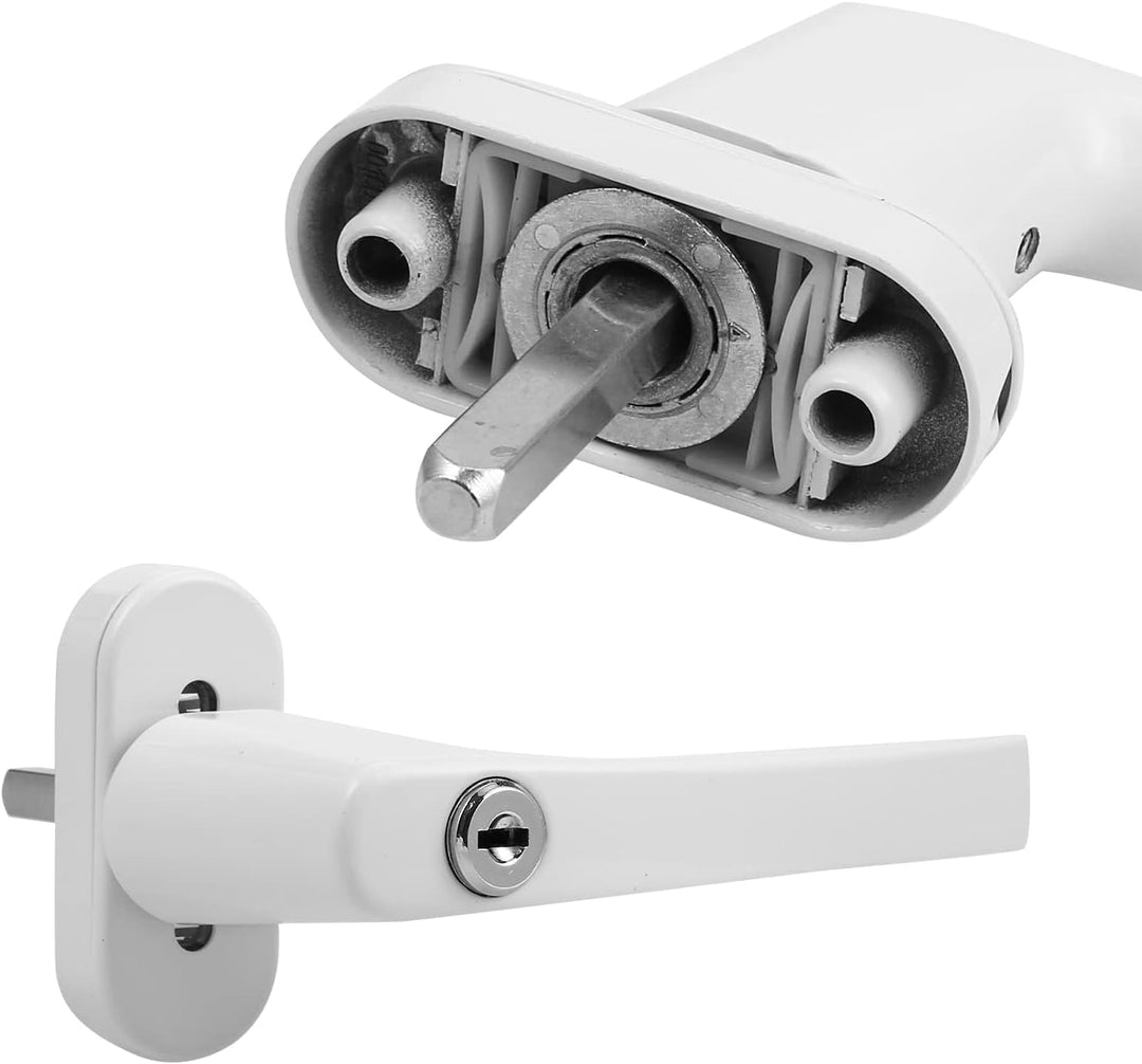 Eulenke Abschliessbarer Sicherheitsfenstergriff - 4er Set Weiss inkl. 8 Schlüssel und Schrauben - Ki