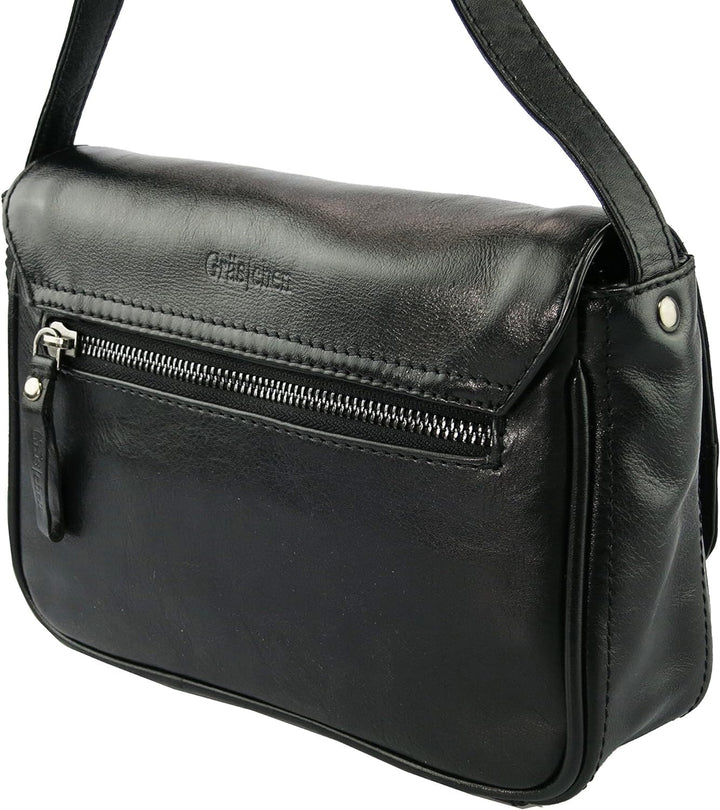 Gräs|chen Fräulein Annika Umhängetasche Leder 25 cm Schwarz, Schwarz