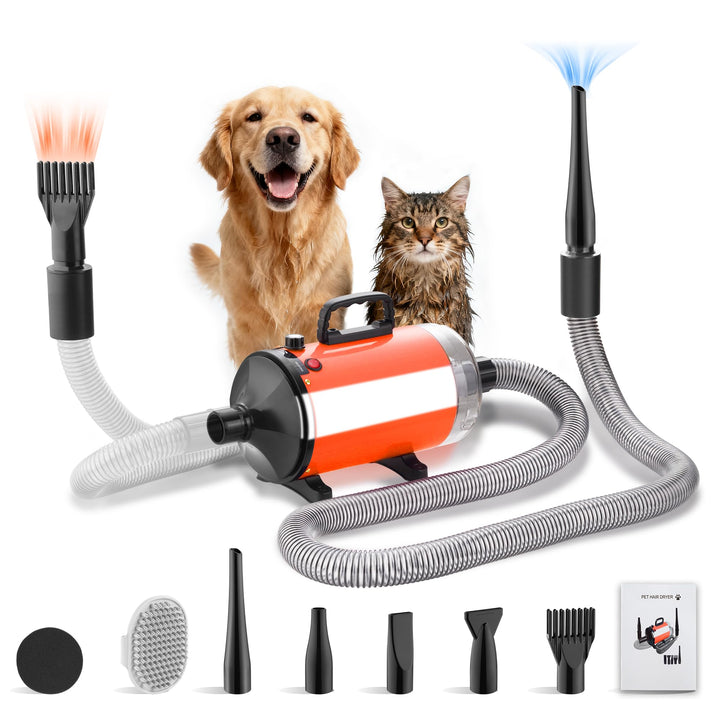 DEWINNER Blower Haartrockner für Hunde, 3200 W, Pulsgerät für Hunde mit Staubsauger, Tiere, Geschwin