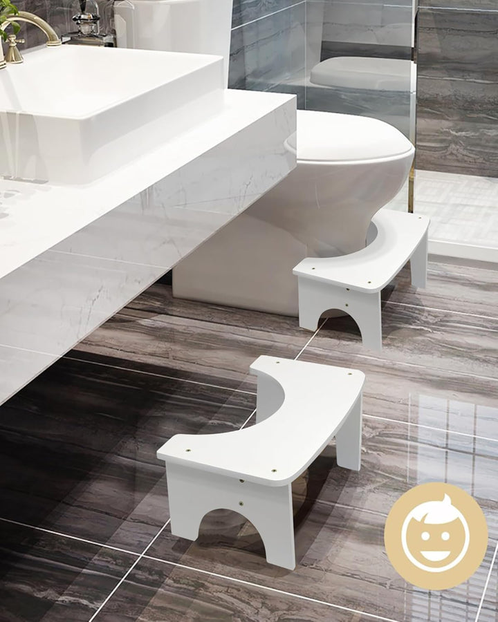 RayLove Physiologischer Toilettenhocker aus Bambus – WC-Trittbrett aus Holz – 35 Grad strapazierfähi