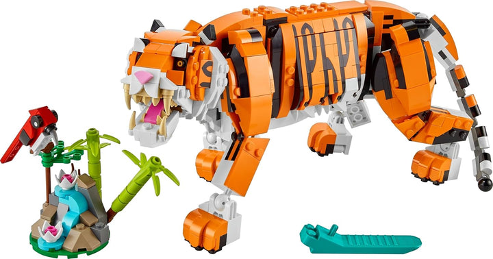 LEGO 31129 Creator Majestätischer Tiger, Panda oder Fisch, 3-in-1 Tierfiguren-Set, Spielzeug für Kin