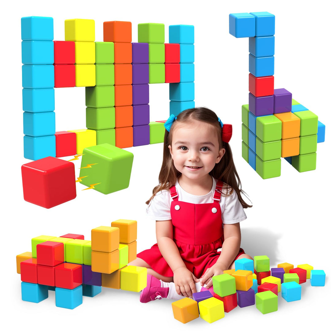 Pairez Toys Magnetische Bausteine, 1,65 Zoll grosse magnetische Stapelwürfel für Kleinkinder, sensor