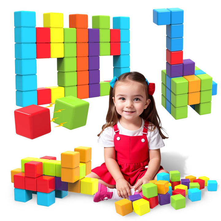 Pairez Toys Magnetische Bausteine, 1,65 Zoll grosse magnetische Stapelwürfel für Kleinkinder, sensor