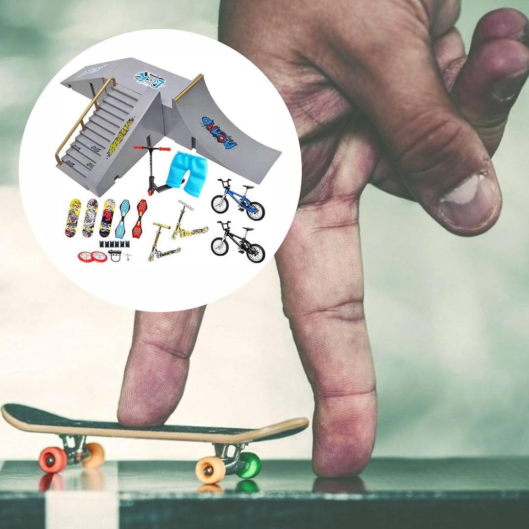 Generisch Finger Skateboard Rampe Set Fingerboard Rampe, Skate Park Kit Mit Rampen, Ultimate Fingers