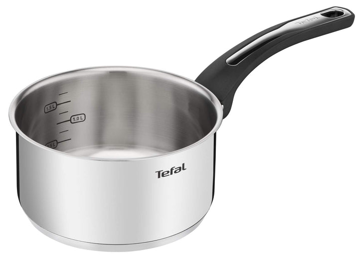 Tefal Emotion E3012904 Stielkasserolle, 18 cm, Edelstahl, dicker Boden für eine gleichmässige Wärmev
