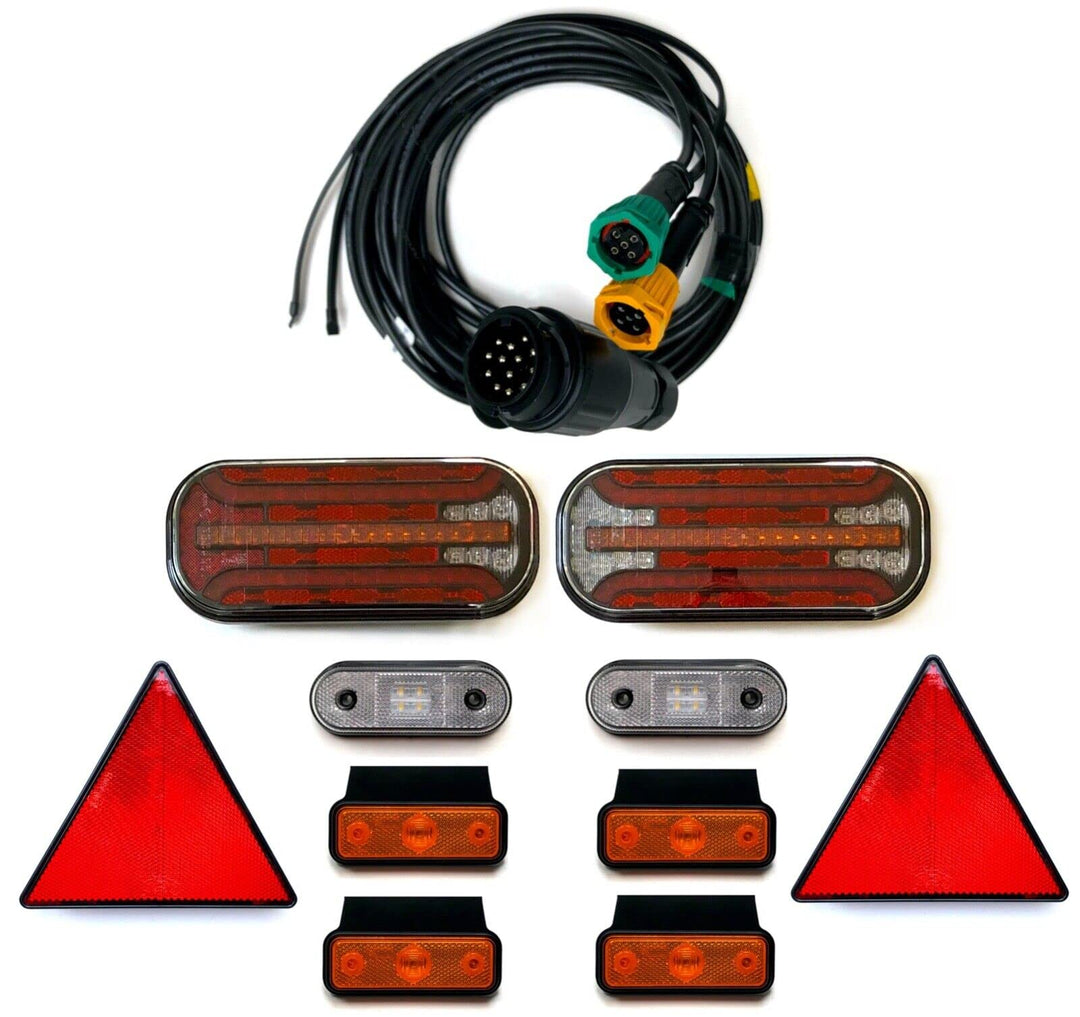 Anhängerbeleuchtung LED Rückleuchten LED Umrissleuchten 13 polig Kabel 7,7m Set