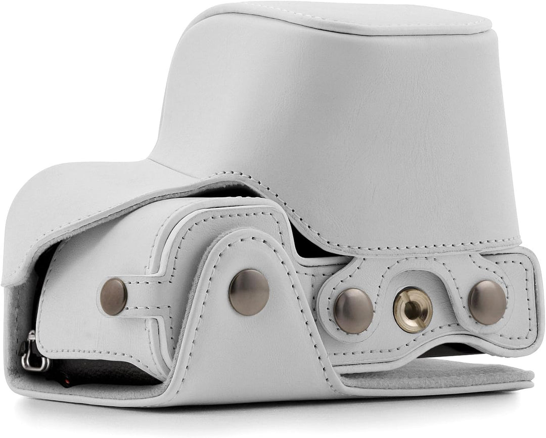 MegaGear Sony Alpha A6300, A6000 (16-50 mm) Ever Ready Leder Kamera-Case mit Trageriemen und Batteri