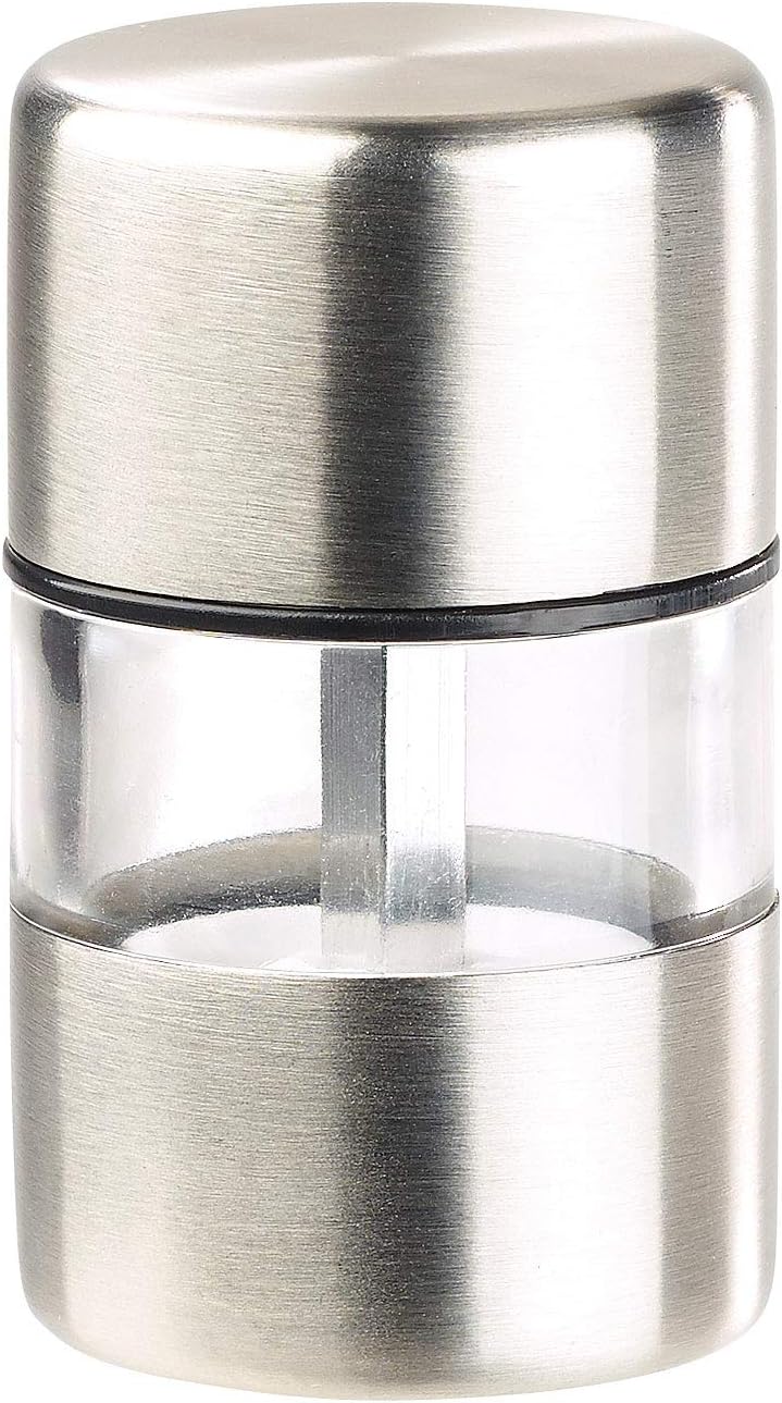 PEARL Camping Pfeffermühle: 6er-Set Mini-Salz-/Pfeffermühle, Edelstahl, Keramikmahlwerk, Ø 3 cm (Min