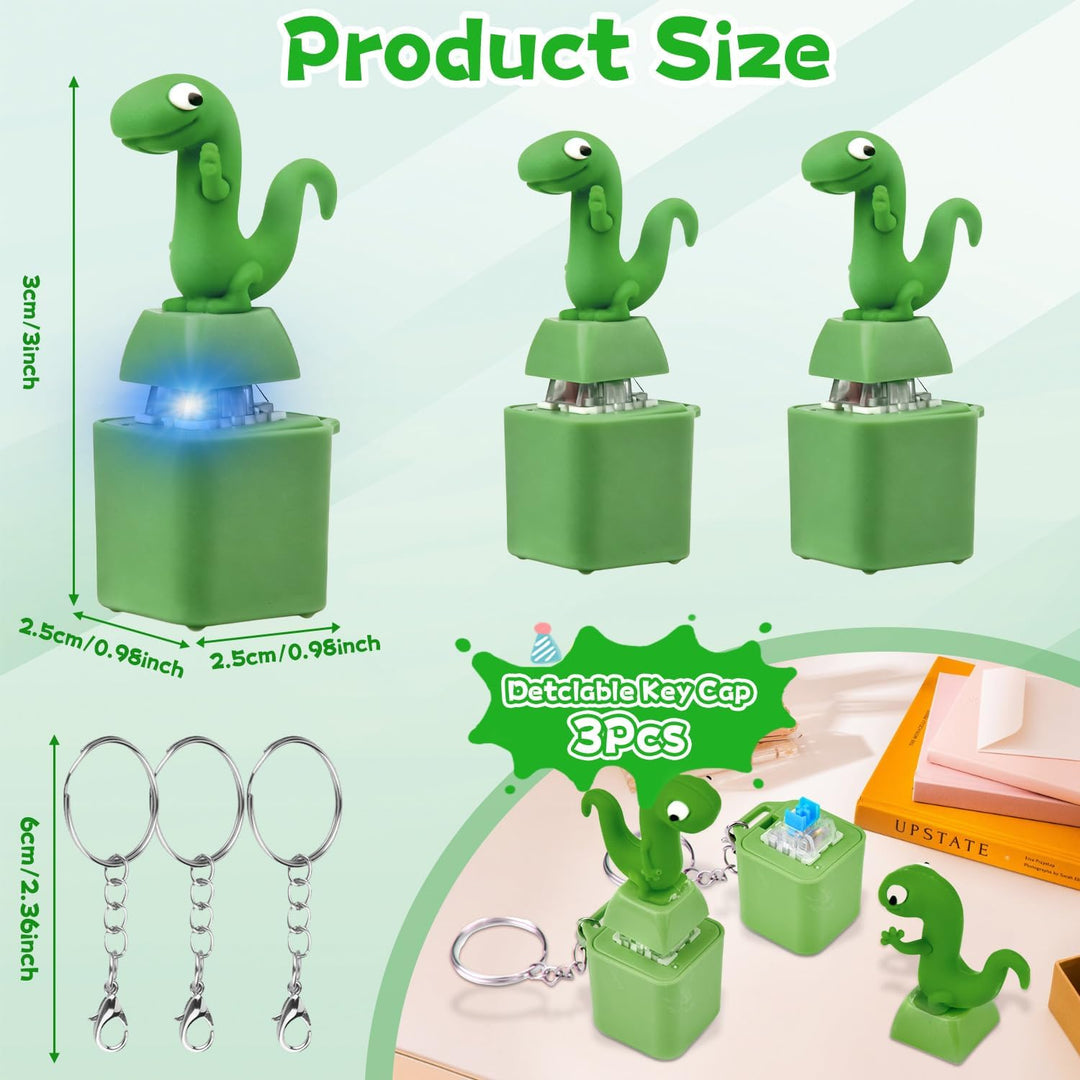 xinrongda Lizard Keychain Sound, 3 Stück Lizard Button Fidget Keychain, Eidechsen-Schlüsselanhänger
