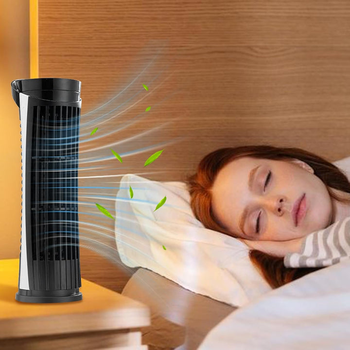 Turmventilator - USB-Lade-Ventilator - Lamellenloser Leiser Turmventilator mit LED-Licht für Schlafz